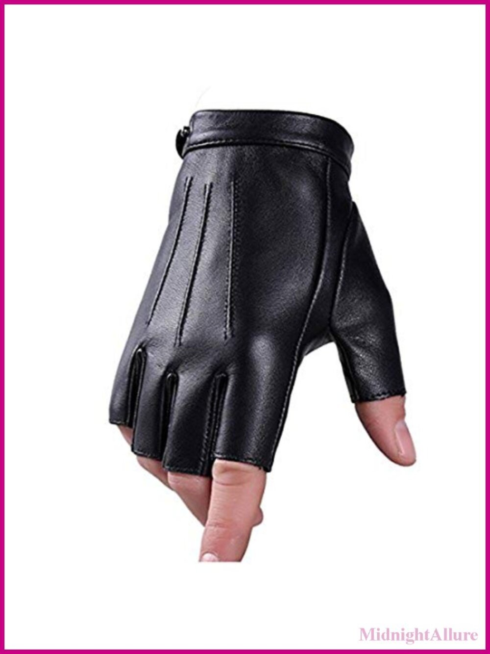 Fingerless Driving Gloves PU Faux Leather Half Finger Touchscreen Men Women